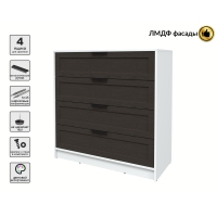 Kомод Тренд КТ-К100 (Белый ЛДСП/ Дуб английский ЛМДФ) Ш1000 В1020 Г451